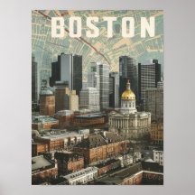 Boston, Boston Massachusetts Stadt Skyline mit Kar