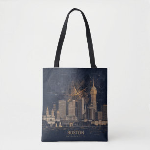 Boston, Boston Massachusetts Stadt-Skyline mit Kar Tasche