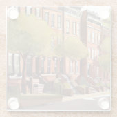 Boston Brownstones | Beacon Street Watercolor Glasuntersetzer (Rückseite)