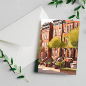 Boston Brownstones | Beacon Street Watercolor Postkarte