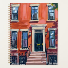 Boston Brownstones Massachusetts Aquarell Planer