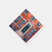 Boston Brownstones Massachusetts Aquarell Serviette (Ecke)