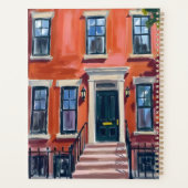 Boston Brownstones Massachusetts Watercolor Planer (Rückseite)