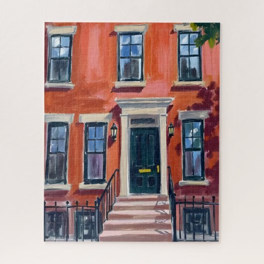 Boston Brownstones Massachusetts Watercolor Puzzle (Vertikal)