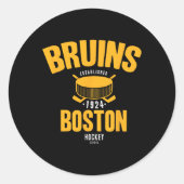 Boston Bruins Hockey Puck Black Officially License Runder Aufkleber (Vorderseite)