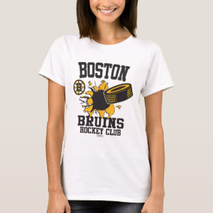Boston Bruins Hockey Puck Burst Grau Offiziell L T-Shirt