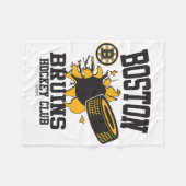 Boston Bruins Hockey Puck Burst Gray Officially Li Fleecedecke (Vorderseite (Horizontal))