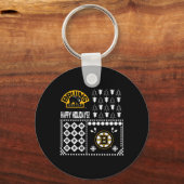 Boston Bruins Ugly Christmas Holiday Sweater Schlüsselanhänger (Vorderseite)