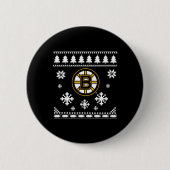 Boston Bruins Ugly Christmas Sweater Holidaze Button (Vorderseite)