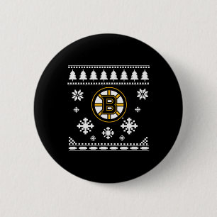 Boston Bruins Ugly Christmas Sweater Holidaze Button