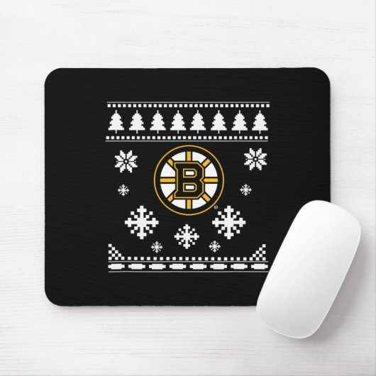 Boston Bruins Ugly Christmas Sweater Holidaze Mousepad (Mit Mouse)