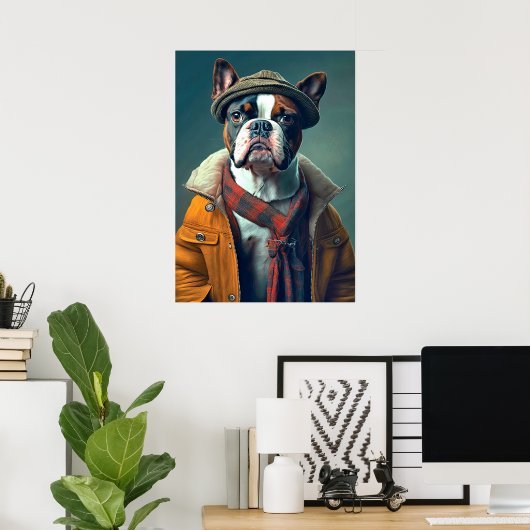 Boston Bull Terrier Poster (Heimbüro)