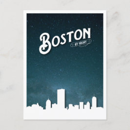 Boston by Night Skyline - Boston, Massachusetts, U Feiertagspostkarte