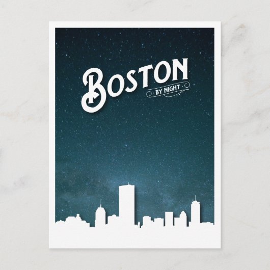 Boston by Night Skyline - Boston, Massachusetts, U Postkarte (Vorderseite)
