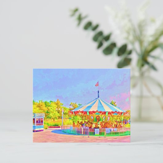 Boston Carousel von Shawna Mac Postcard Postkarte (Stehend Vorderseite)