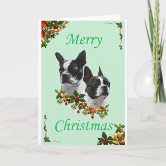 Boston Christmas Feiertagskarte (Vorderseite)