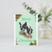 Boston Christmas Feiertagspostkarte (Stehend Vorderseite)