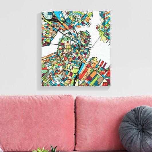 Boston City Leinwanddruck (Insitu (Wohnzimmer))