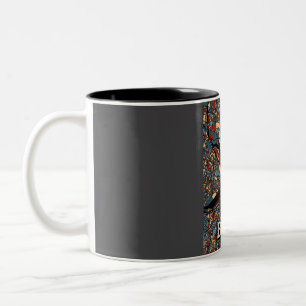 Boston City Map - Abstrakte Kunst in bunten Tönen Zweifarbige Tasse