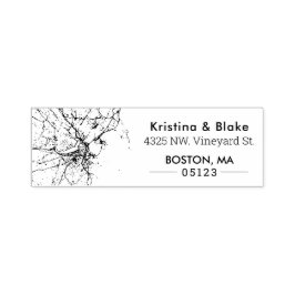 Boston City Map | Benutzerdefinierte Adresse Permastempel