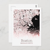 Boston City Map Postkarte (Vorne/Hinten)