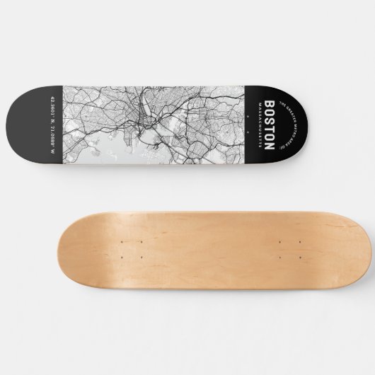 Boston City Map Skateboard (Horizontal)