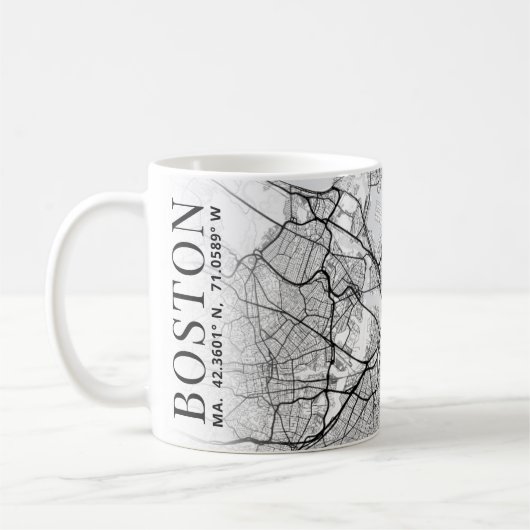 Boston City Map | Tasse des Kaffees (Links)