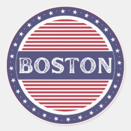 Boston City Pride Emblem – American Identity Runder Aufkleber