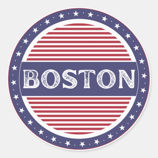 Boston City Pride Emblem – American Identity Runder Aufkleber (Vorderseite)