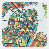 Boston City Quadratischer Aufkleber (Vorderseite)
