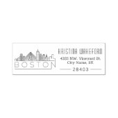 Boston City Skyline | Benutzerdefinierte Adresse Permastempel (Design)