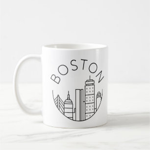 Boston City Skyline, Boston MA-Silhouette Kaffeetasse