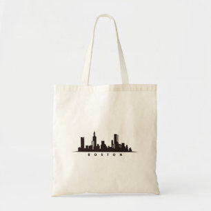 Boston City Skyline, Boston MA-Silhouette Tragetasche
