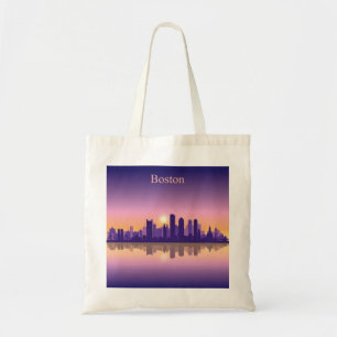 Boston City Skyline, Boston MA-Silhouette Tragetasche