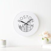 Boston City Skyline, Boston ma skyline Große Wanduhr (Zuhause)