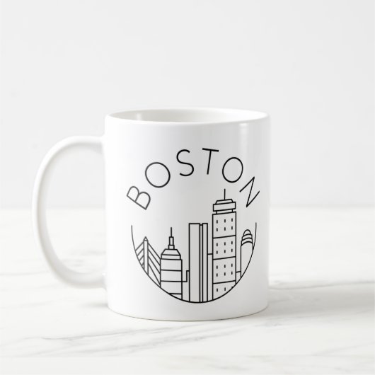 Boston City Skyline, Boston ma skyline Kaffeetasse (Links)