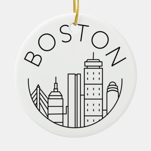 Boston City Skyline, Boston ma skyline Keramik Ornament (Vorne)