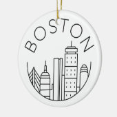 Boston City Skyline, Boston ma skyline Keramik Ornament (Links)