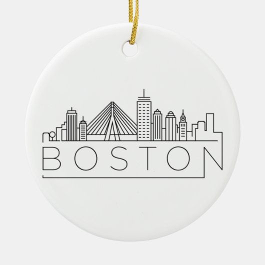 Boston City Skyline, Boston ma skyline Keramik Ornament (Vorne)