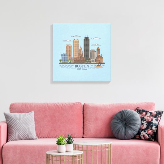 Boston City Skyline, Boston ma skyline Leinwanddruck (Insitu (Wohnzimmer))