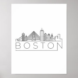 Boston City Skyline, Boston ma skyline Poster