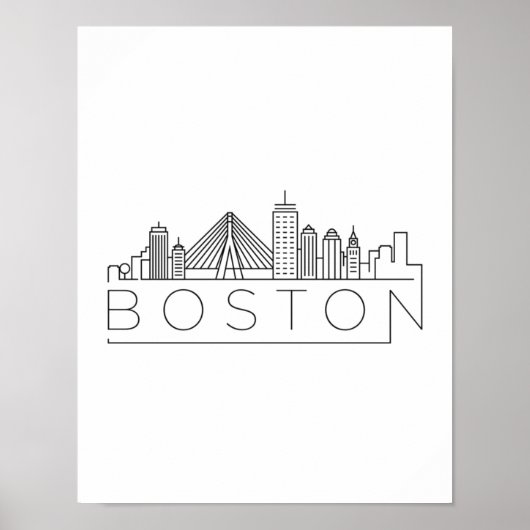 Boston City Skyline, Boston ma skyline Poster (Vorne)