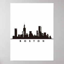 Boston City Skyline, Boston ma skyline Poster