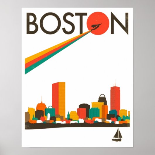 Boston City Skyline, Boston ma skyline Poster (Vorne)
