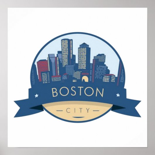 Boston City Skyline, Boston ma skyline Poster (Vorne)