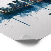 Boston City Skyline, Boston Ma Skyline Poster (Ecke)