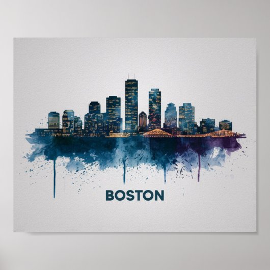 Boston City Skyline, Boston Ma Skyline Poster (Vorne)