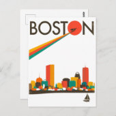 Boston City Skyline, Boston ma skyline Postkarte (Vorne/Hinten)