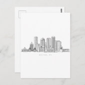 Boston City Skyline, Boston ma skyline Postkarte (Vorne/Hinten)