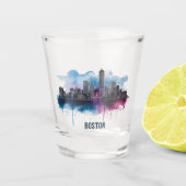 Boston City Skyline, Boston Ma Skyline Schnapsglas (Vorderseite)